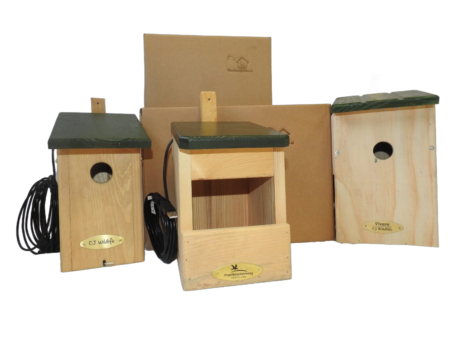 Selectie vogelhuizen/nestkasten met wifi camera